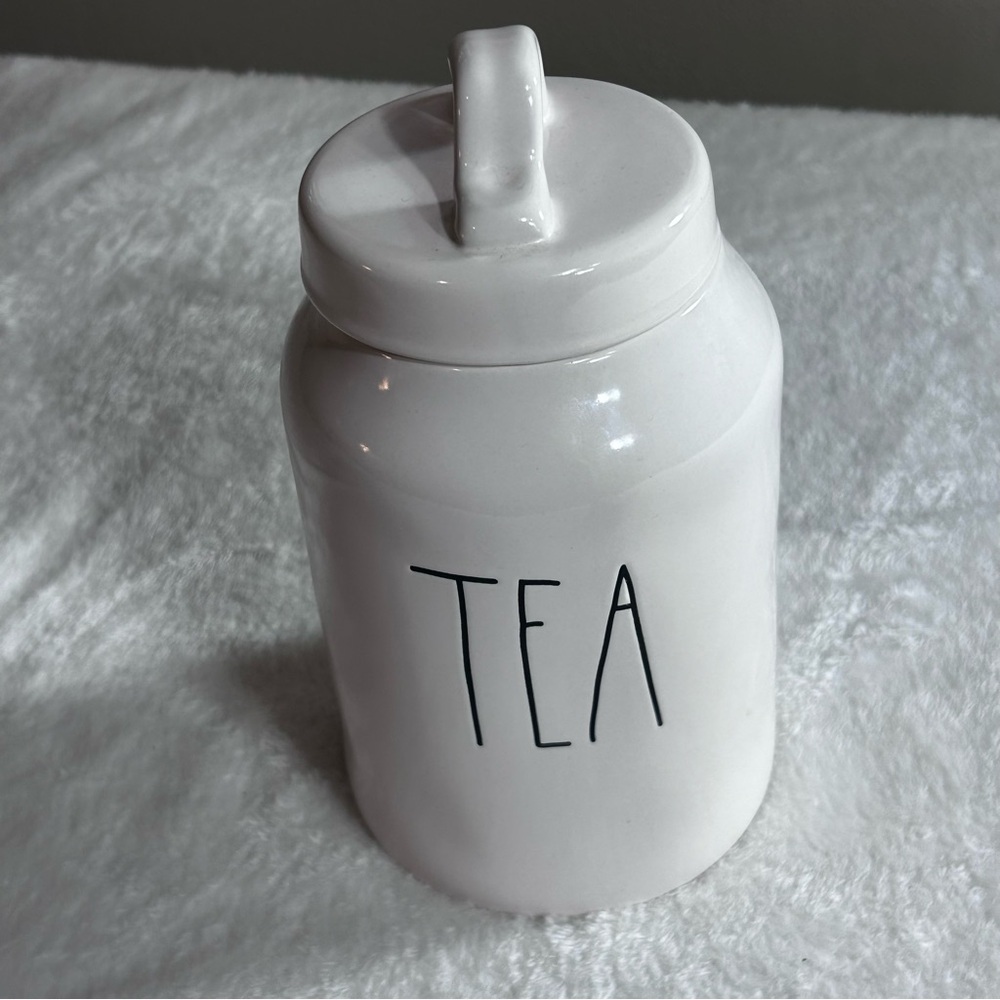 Rae Dunn Cream Tea Ceramic Canister With Snug Fitting Lid